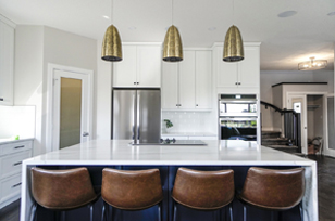 Mid-range finishes for kitchens and bathrooms balance style and fuctionality.