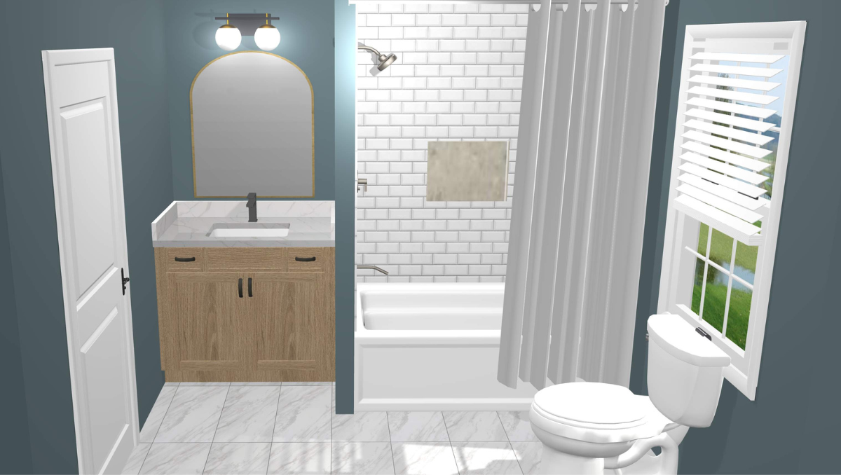 Bathroom remodeling Eastern Shore Maryland Delaware 3D bathroom remodel design created by BCO Home Services