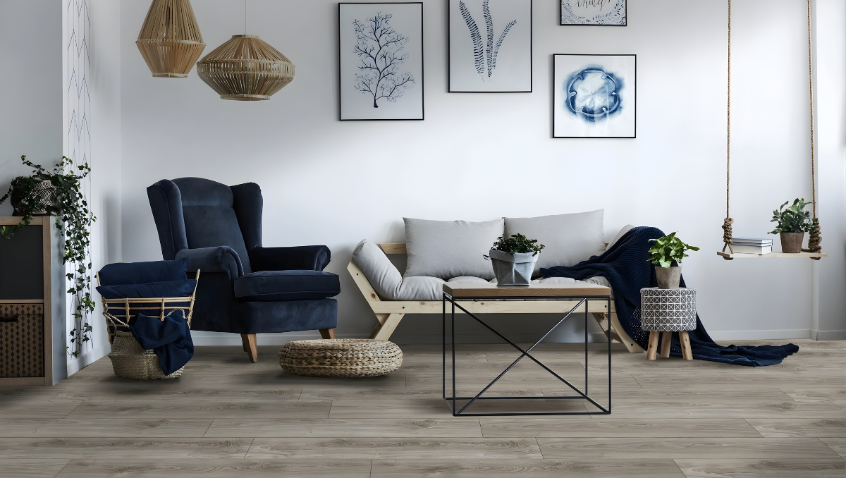 Minimalist living with republic flooring