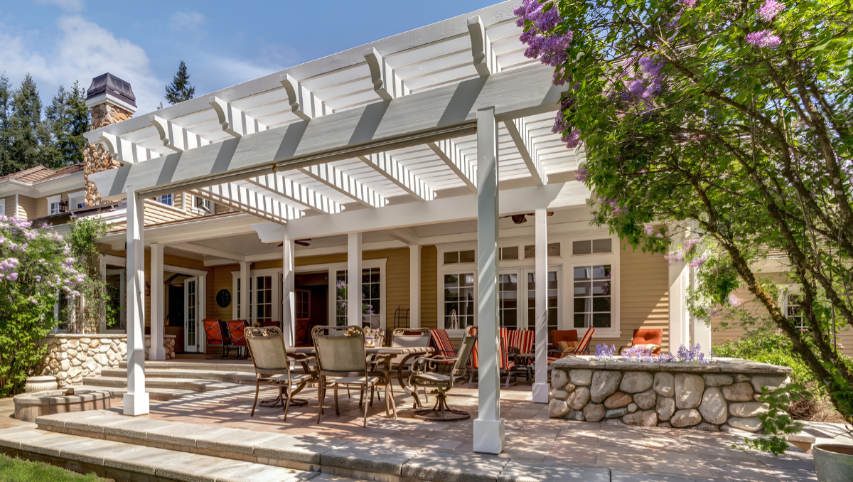 Pergola and patio built for summer outdoor living on the Eastern Shore