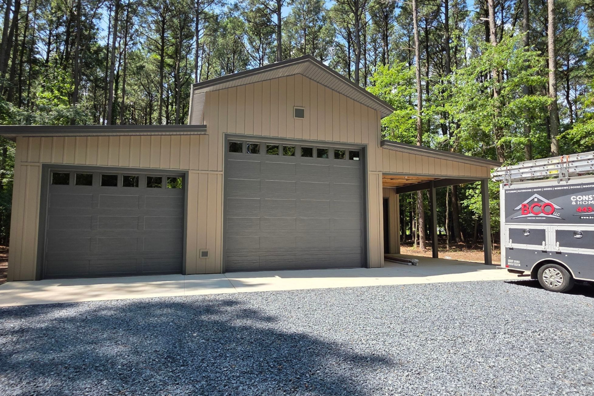 Completed Tilghman Island pole barn construction project by BCO Construction